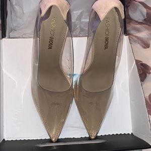 Brand new clear heel fashion nova platform wedges